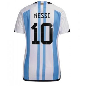 Argentina Fotballdrakt Dame Lionel Messi #10 Hjemmetrøye FIFA VM 2022 Kortermet