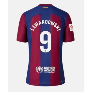Barcelona Fotballdrakt Dame Robert Lewandowski #9 Hjemmetrøye 2023-24 Kortermet