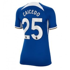 Chelsea Fotballdrakt Dame Moises Caicedo #25 Hjemmetrøye 2023-24 Kortermet