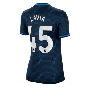 Chelsea Fotballdrakt Dame Romeo Lavia #45 Bortetrøye 2023-24 Kortermet