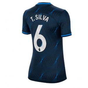 Chelsea Fotballdrakt Dame Thiago Silva #6 Bortetrøye 2023-24 Kortermet