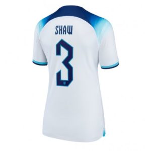 England Fotballdrakt Dame Luke Shaw #3 Hjemmetrøye FIFA VM 2022 Kortermet