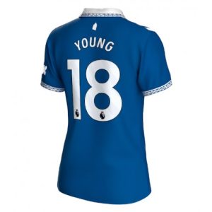 Fotballdrakt Dame Everton Ashley Young #18 Hjemmetrøye 2023-24 Kortermet