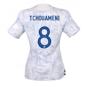 Fotballdrakt Dame Frankrike Aurelien Tchouameni #8 Bortetrøye FIFA VM 2022 Kortermet