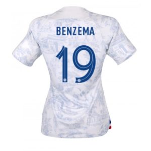 Fotballdrakt Dame Frankrike Karim Benzema #19 Bortetrøye FIFA VM 2022 Kortermet