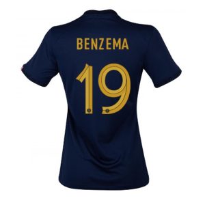 Fotballdrakt Dame Frankrike Karim Benzema #19 Hjemmetrøye FIFA VM 2022 Kortermet