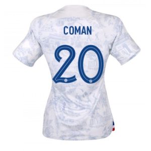 Fotballdrakt Dame Frankrike Kingsley Coman #20 Bortetrøye FIFA VM 2022 Kortermet
