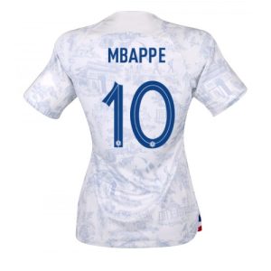 Fotballdrakt Dame Frankrike Kylian Mbappe #10 Bortetrøye FIFA VM 2022 Kortermet