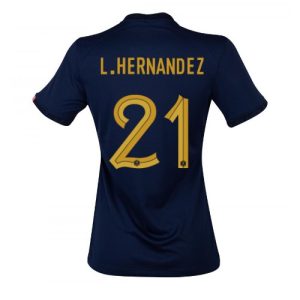 Fotballdrakt Dame Frankrike Lucas Hernandez #21 Hjemmetrøye FIFA VM 2022 Kortermet