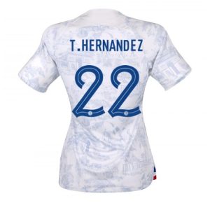 Fotballdrakt Dame Frankrike Theo Hernandez #22 Bortetrøye FIFA VM 2022 Kortermet