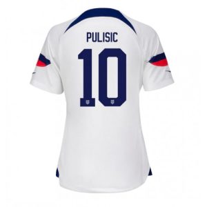 Fotballdrakt Dame forente stater Christian Pulisic #10 Hjemmetrøye FIFA VM 2022 Kortermet