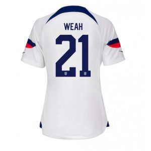 Fotballdrakt Dame forente stater Timothy Weah #21 Hjemmetrøye FIFA VM 2022 Kortermet