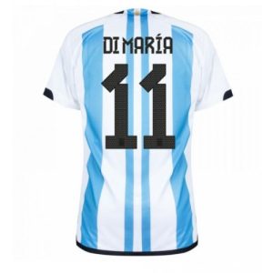 Fotballdrakt Herre Argentina Angel Di Maria #11 Hjemmetrøye FIFA VM 2022 Kortermet