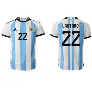Fotballdrakt Herre Argentina Lautaro Martinez #22 Hjemmetrøye FIFA VM 2022 Kortermet
