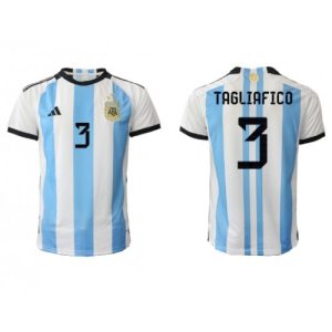 Fotballdrakt Herre Argentina Nicolas Tagliafico #3 Hjemmetrøye FIFA VM 2022 Kortermet