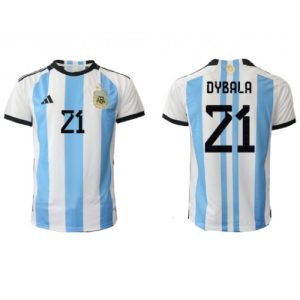 Fotballdrakt Herre Argentina Paulo Dybala #21 Hjemmetrøye FIFA VM 2022 Kortermet