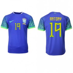 Fotballdrakt Herre Brasil Antony #19 Bortetrøye FIFA VM 2022 Kortermet