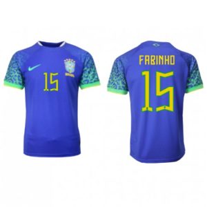 Fotballdrakt Herre Brasil Fabinho #15 Bortetrøye FIFA VM 2022 Kortermet
