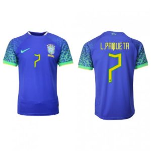 Fotballdrakt Herre Brasil Lucas Paqueta #7 Bortetrøye FIFA VM 2022 Kortermet