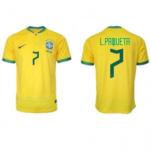 Fotballdrakt Herre Brasil Lucas Paqueta #7 Hjemmetrøye FIFA VM 2022 Kortermet