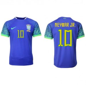 Fotballdrakt Herre Brasil Neymar Jr #10 Bortetrøye FIFA VM 2022 Kortermet