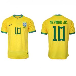 Fotballdrakt Herre Brasil Neymar Jr #10 Hjemmetrøye FIFA VM 2022 Kortermet
