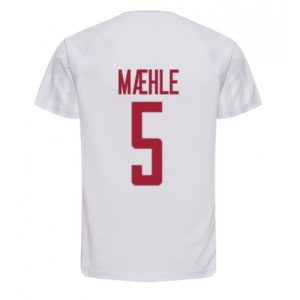 Fotballdrakt Herre Danmark Joakim Maehle #5 Bortetrøye FIFA VM 2022 Kortermet