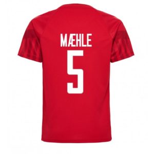 Fotballdrakt Herre Danmark Joakim Maehle #5 Hjemmetrøye FIFA VM 2022 Kortermet