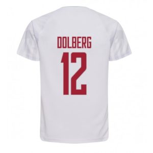 Fotballdrakt Herre Danmark Kasper Dolberg #12 Bortetrøye FIFA VM 2022 Kortermet