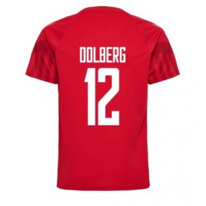 Fotballdrakt Herre Danmark Kasper Dolberg #12 Hjemmetrøye FIFA VM 2022 Kortermet