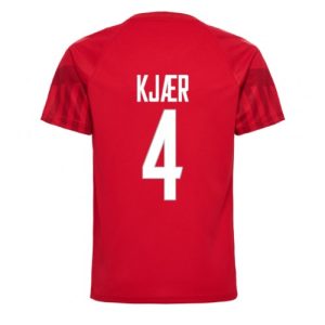 Fotballdrakt Herre Danmark Simon Kjaer #4 Hjemmetrøye FIFA VM 2022 Kortermet