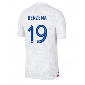 Fotballdrakt Herre Frankrike Karim Benzema #19 Bortetrøye FIFA VM 2022 Kortermet
