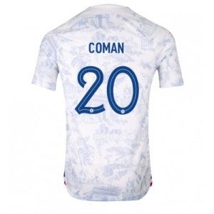 Fotballdrakt Herre Frankrike Kingsley Coman #20 Bortetrøye FIFA VM 2022 Kortermet