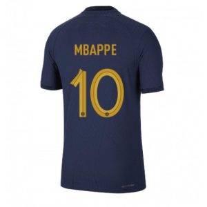 Fotballdrakt Herre Frankrike Kylian Mbappe #10 Hjemmetrøye FIFA VM 2022 Kortermet