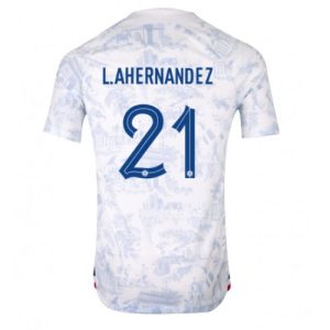 Fotballdrakt Herre Frankrike Lucas Hernandez #21 Bortetrøye FIFA VM 2022 Kortermet