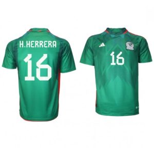 Fotballdrakt Herre Mexico Hector Herrera #16 Hjemmetrøye FIFA VM 2022 Kortermet
