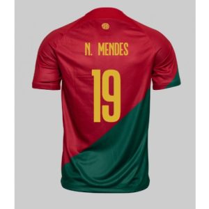 Fotballdrakt Herre Portugal Nuno Mendes #19 Hjemmetrøye FIFA VM 2022 Kortermet