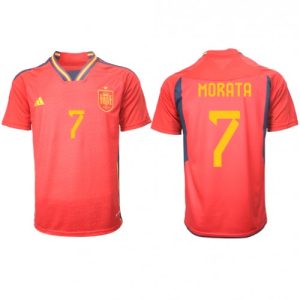 Fotballdrakt Herre Spania Alvaro Morata #7 Hjemmetrøye FIFA VM 2022 Kortermet