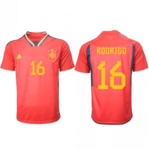 Fotballdrakt Herre Spania Rodri Hernandez #16 Hjemmetrøye FIFA VM 2022 Kortermet