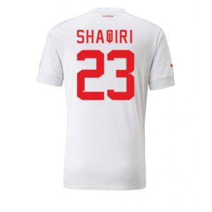 Fotballdrakt Herre Sveits Xherdan Shaqiri #23 Bortetrøye FIFA VM 2022 Kortermet