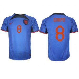 Fotballdrakt til Herre Nederland Cody Gakpo #8 Bortedrakt VM 2022 Kortermet