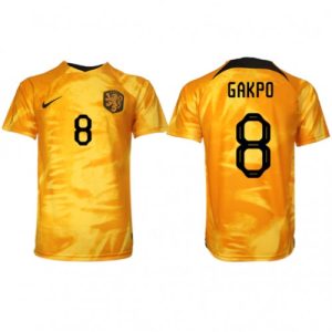 Fotballdrakt til Herre Nederland Cody Gakpo #8 Hjemmedrakt VM 2022 Kortermet