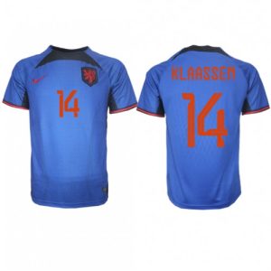 Fotballdrakt til Herre Nederland Davy Klaassen #14 Bortedrakt VM 2022 Kortermet
