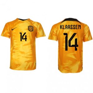Fotballdrakt til Herre Nederland Davy Klaassen #14 Hjemmedrakt VM 2022 Kortermet