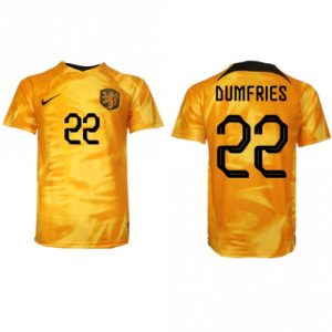 Fotballdrakt til Herre Nederland Denzel Dumfries #22 Hjemmedrakt FIFA VM 2022 Kortermet
