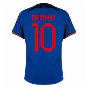 Fotballdrakt til Herre Nederland Memphis Depay #10 Bortetrøye FIFA VM 2022 Kortermet