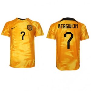 Fotballdrakt til Herre Nederland Steven Bergwijn #7 Hjemmedrakt VM 2022 Kortermet