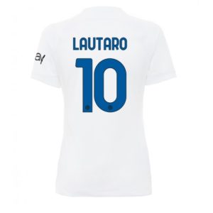 Inter Milan Fotballdrakt Dame Lautaro Martinez #10 Bortetrøye 2023-24 Kortermet