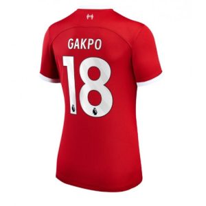 Liverpool Fotballdrakt Dame Cody Gakpo #18 Hjemmetrøye 2023-24 Kortermet