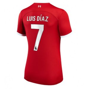 Liverpool Fotballdrakt Dame Luis Diaz #7 Hjemmetrøye 2023-24 Kortermet